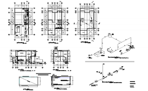 Two-level house ground and first floor layout plan cad drawing details ...