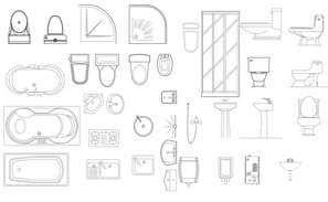 Common sanitary blocks design dwg file - Cadbull