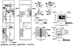 Toilet partition support detail plan layout file - Cadbull