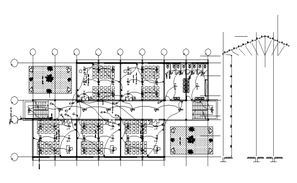 High school elevation and section view dwg file - Cadbull