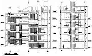 Site office plan, elevation and section autocad file - Cadbull