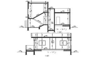 stair plan and section of a building - Cadbull