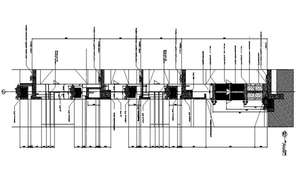 Front elevation details of three story one family house dwg file - Cadbull