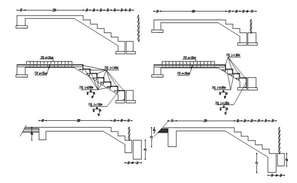 Different staircase structure CAD block layout file in autocad format ...