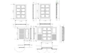 Aluminium Door and window detail view dwg file - Cadbull