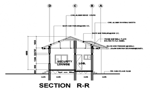 DWG 2D AutoCAD Drawing of the curved steel truss metallic structure ...