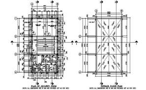 Back elevation view of single family house project dwg file - Cadbull