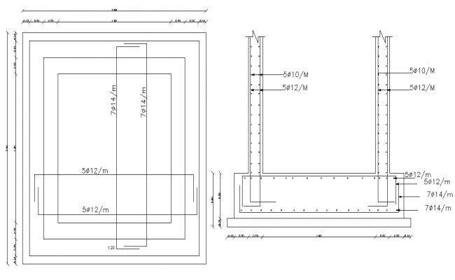 Foundation detail elevation layout 3d model sketch up file - Cadbull