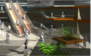 Drawing detail of super market mall building floor plan dwg file - Cadbull