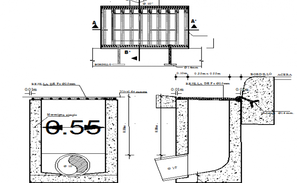 Column and foundation plan and section detail dwg file - Cadbull