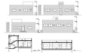 Autocad drawing of residential bungalow - Cadbull