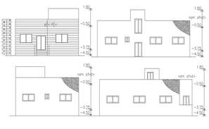 House villa elevation dwg file - Cadbull