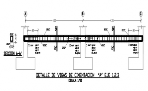 Beam section and constructive structure details dwg file - Cadbull