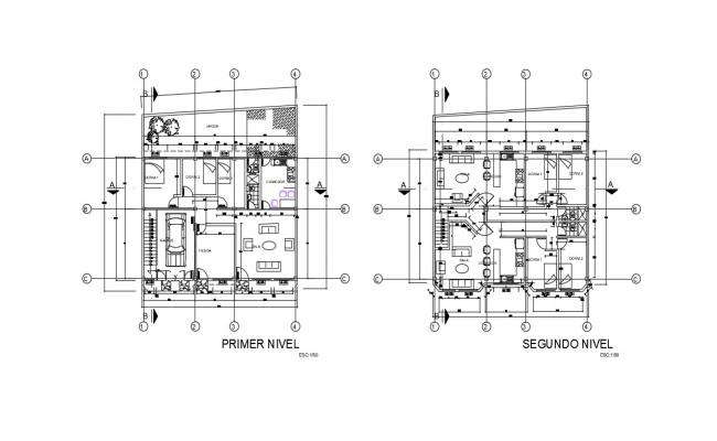 40x70 Two Types Of 2 Bedrooms Single Story Ground Floor House Plan Autocad Dwg File Available