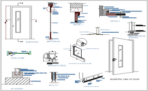 Iron door design view with column view - Cadbull