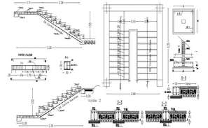 Stair and Handrail Detail section and elevation autocad file - Cadbull