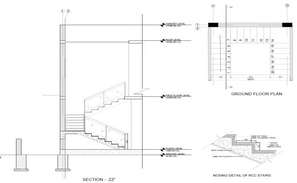 Concrete Stairs Cross Section Reinforcement Drawing DWG File - Cadbull