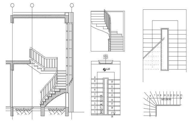 2d CAD drawings details of ladder autocad file - Cadbull