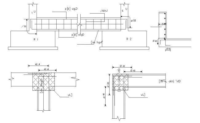 Reinforced concrete cement (RCC) structure 2d view autocad software ...