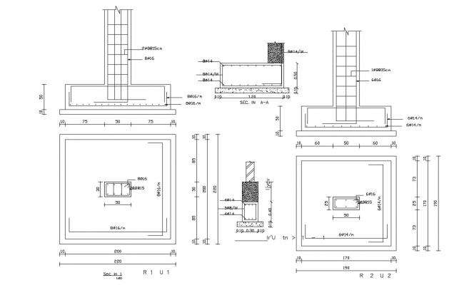 Foundation Column Connection Section Elevation View D - vrogue.co