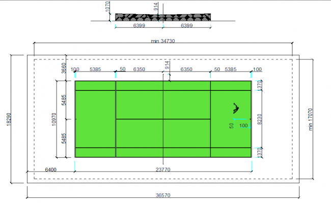 Multiple sports courts plan, landscaping and structure details dwg file ...