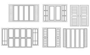 Industrial sectional door elevation and side view dwg file - Cadbull