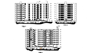 Apartment Building Design With Foundation And Working Drawing - Cadbull