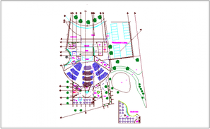 Single screen theater plan and elevation detail drawing in dwg AutoCAD ...