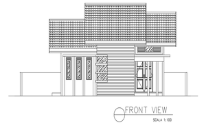 An elevation of the home plan is given in the form of 2D Autocad DWG ...