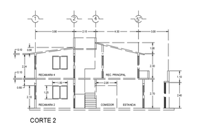 Autocad drawing of residential bungalow - Cadbull