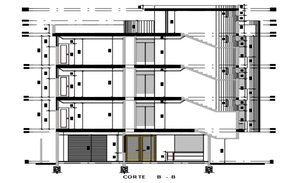 Small bar plan and sectional elevation drawing in dwg file. - Cadbull