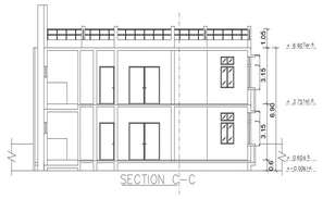 The office building floor plan and car parking typical section details ...