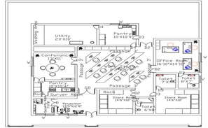 Commerce building detail structural plan 2d view layout file - Cadbull