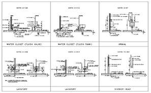 Sanitary With Plumbing Connection Section CAD Drawing DWG File - Cadbull