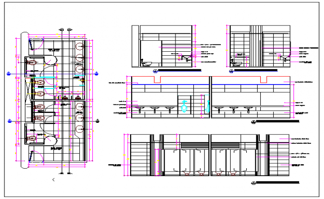 Free Download Toilet Plan And Section Drawing - Cadbull