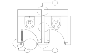 Public wash room plan and elevation detail dwg file - Cadbull