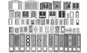 Door blocks design 2d drawing - Cadbull