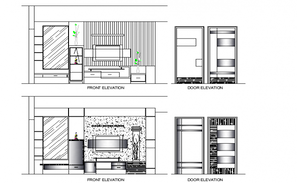 TV Unit Furniture Elevation Drawing DWG File - Cadbull