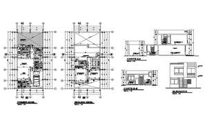 Elevation drawing of a house with detail dimension in dwg file - Cadbull