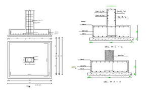 Continue column to slab section layout file - Cadbull