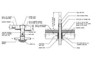 Air handling unit support and bolt details are given in this 2D Autocad ...