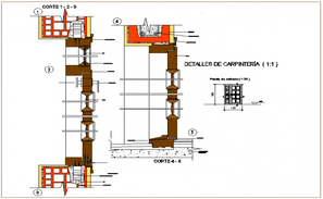 Door-Window detail design of community center design drawing - Cadbull