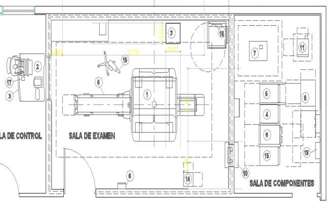 Elevation and different axis section view of hospital dwg