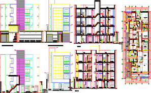 Apartment building sectional elevation design specified in this file ...