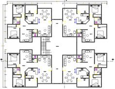 Section detail of apartment flat 2d view CAD structural block layout ...