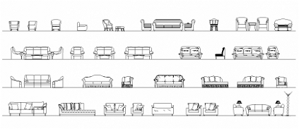 Different Sofa AutoCAD Blocks Drawing Free Download - Cadbull