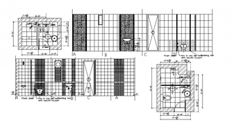 Bathroom front elevation details - Cadbull