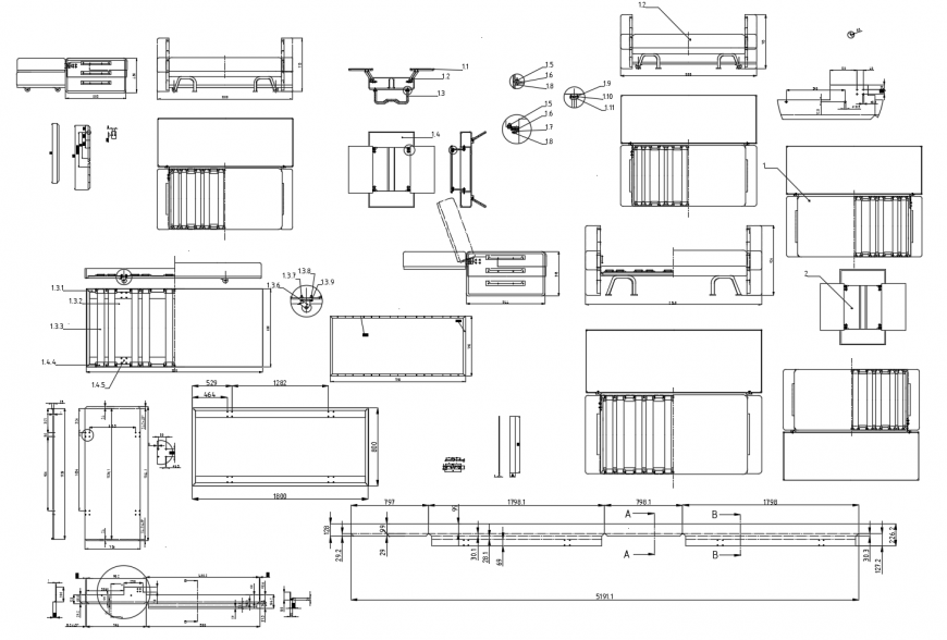 l shape sofa dwg