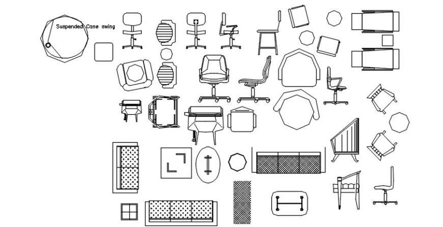 Cad Drawings Details Of Top View Of Office Chair Cadbull