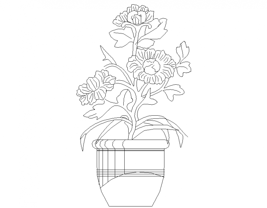 Decorative Flower Pot Elevation Block Cad Drawing Details Dwg File Draw out a shape of your own design or. cadbull